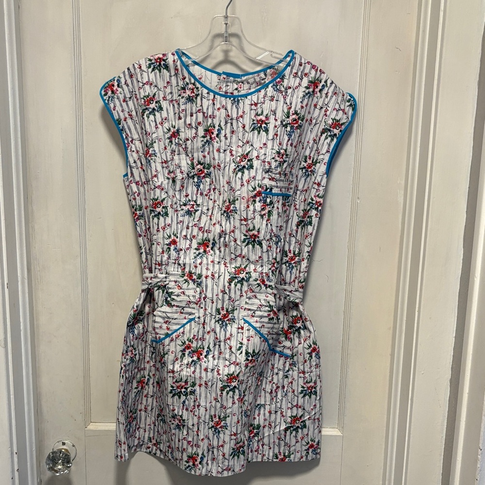Vintage DW In de Werkbroe Kwaliteit Dutch Floral English Garden Work Apron Smock
